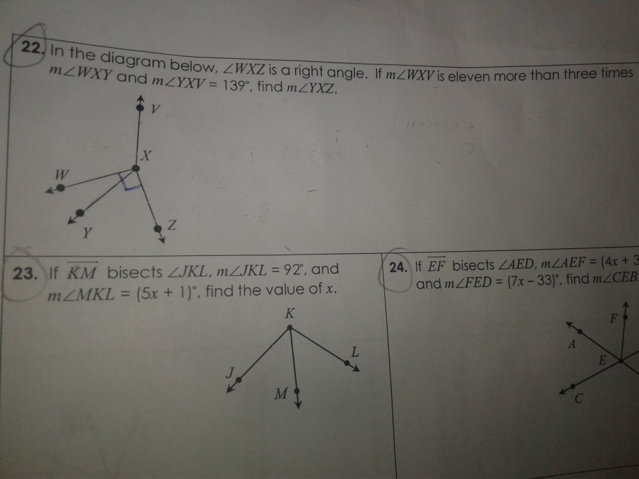 In the diagram below wxz is a right angle