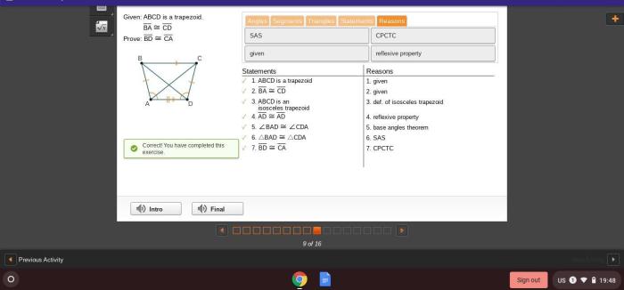 Given abcd is a trapezoid ba cd prove bd ca