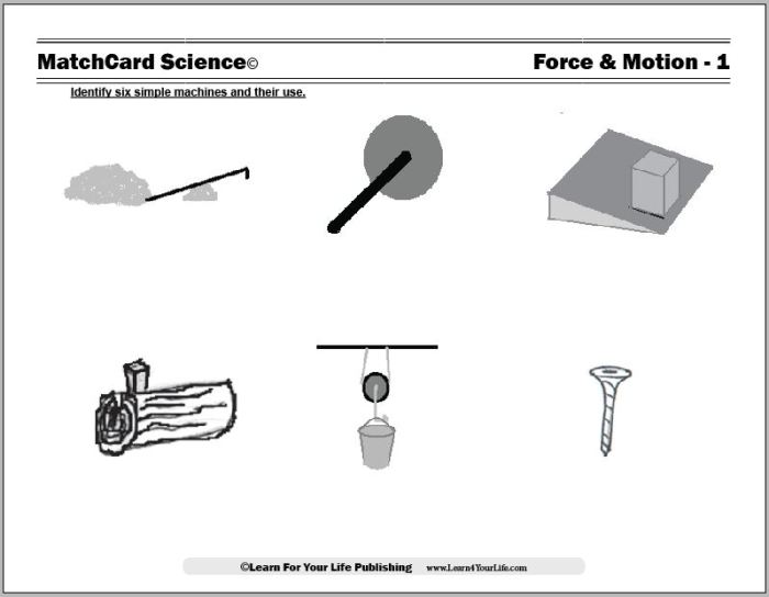 Simple machines worksheet answer key