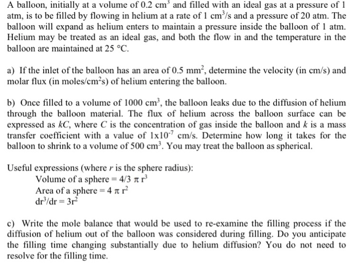 A balloon is filled to a volume of 1.50 l